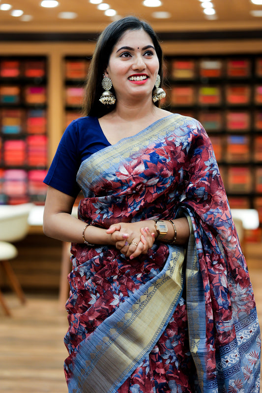 Synthetic chandery silk Saree
