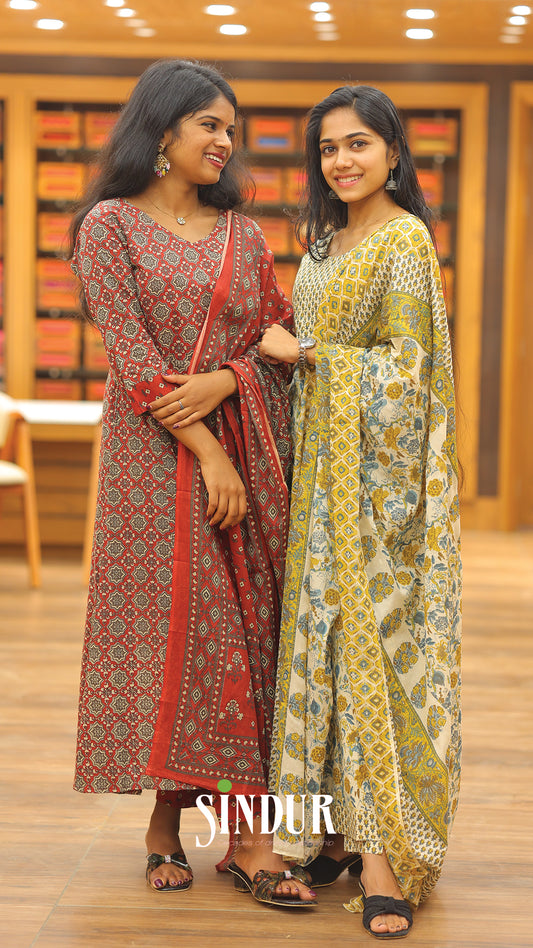 Hand-Embroidered Cotton Top with Floral Print | 2004