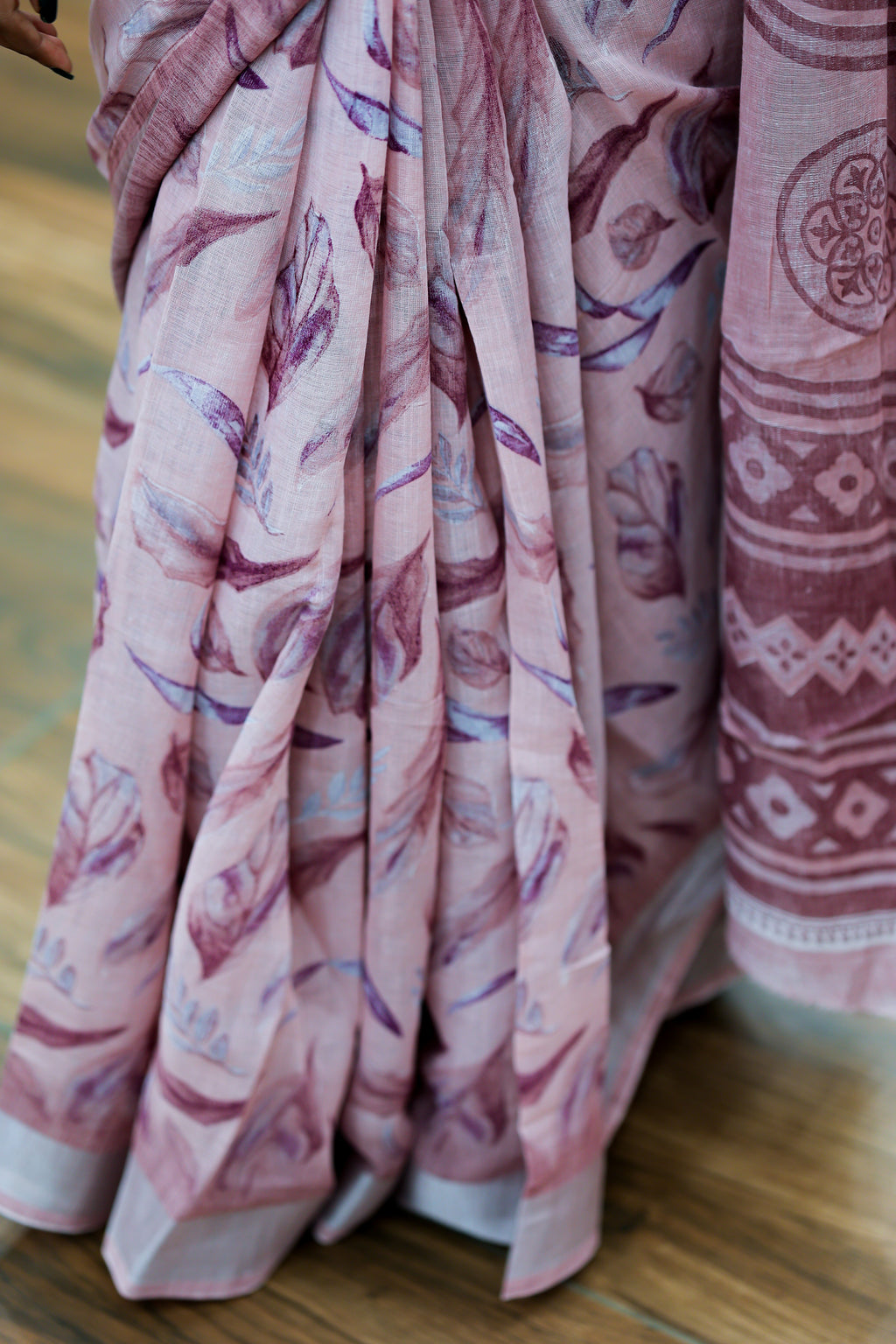 Semi linen printed Saree | 1008