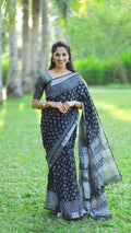 Linen Cotton Saree | Code :1020
