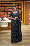 Mulcotten black saree