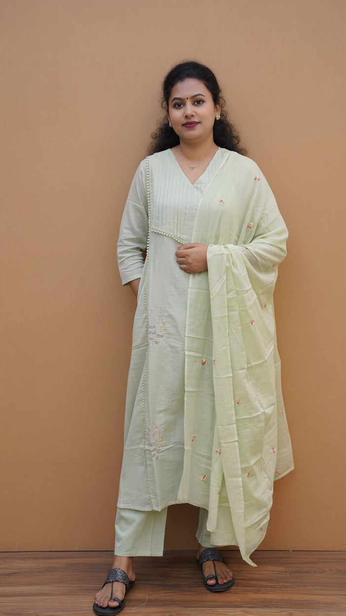 Mul Cotton Embroidered Suit Set
