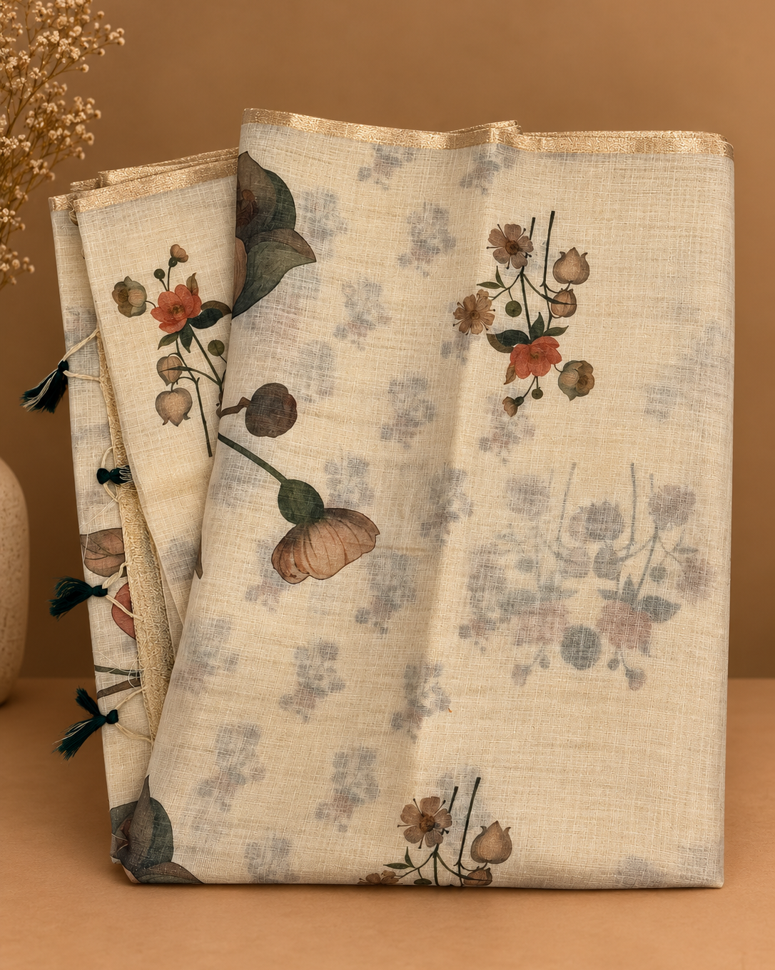 semi linen sarees