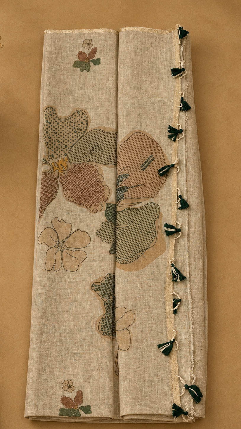 semi linen sarees