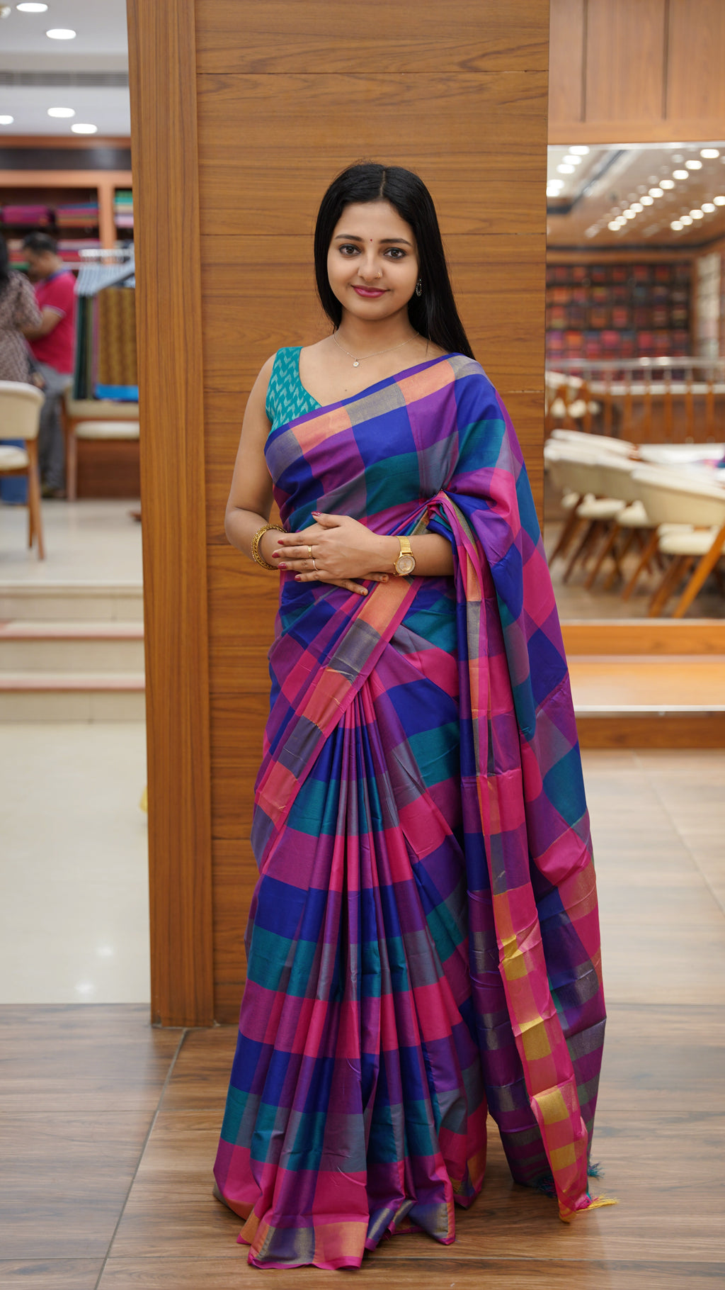 Madras Check Saree