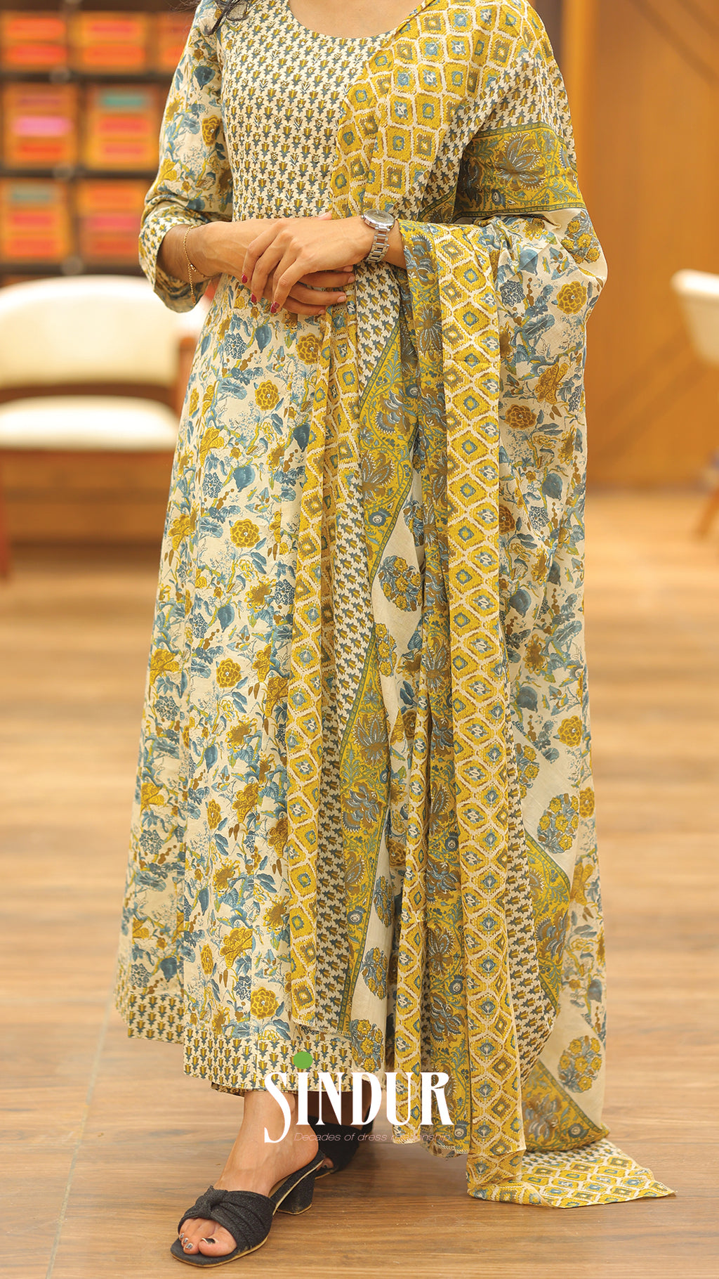 Hand-Embroidered Cotton Top with Floral Print | 2004