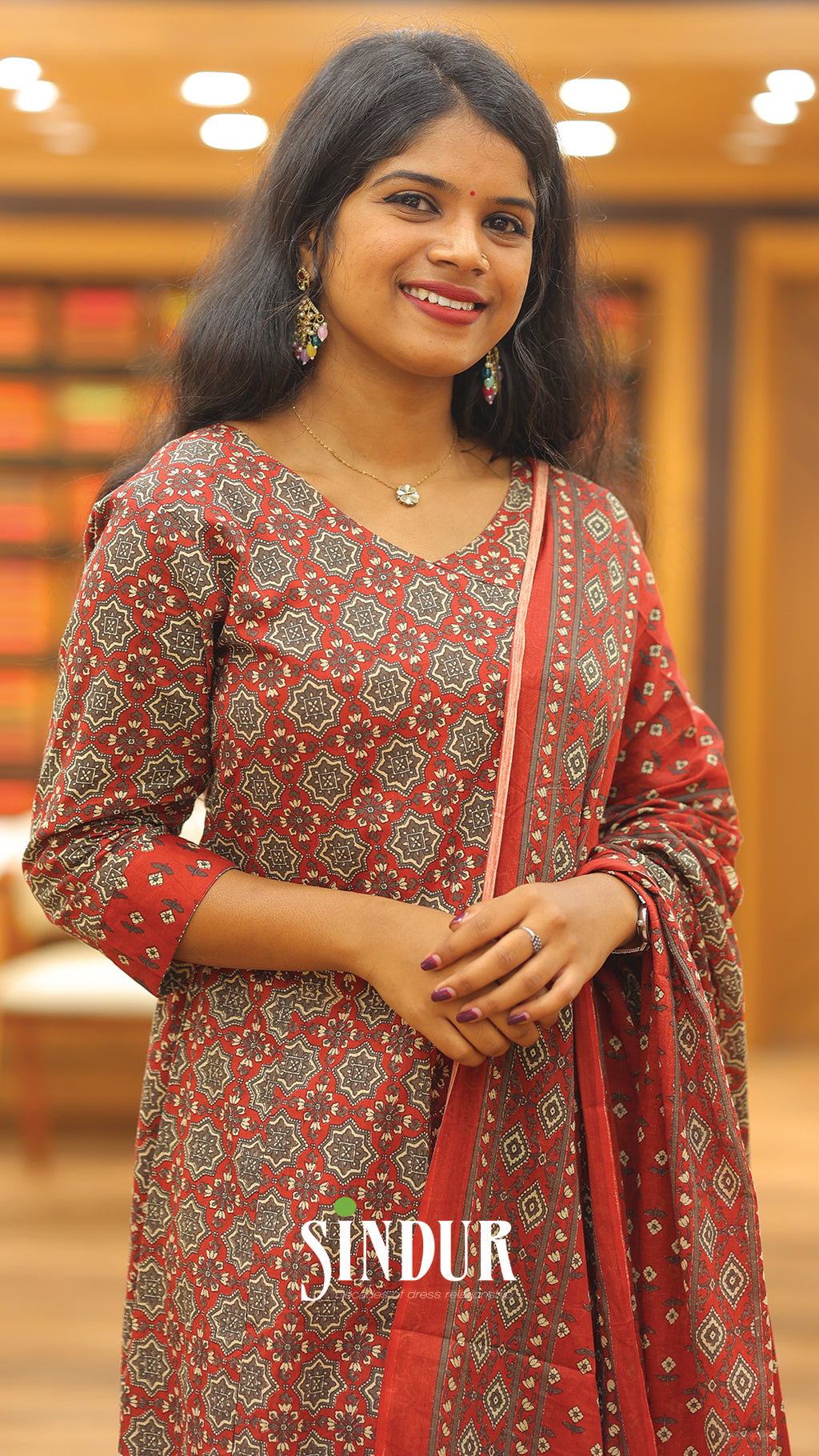 Hand-Embroidered Cotton Top with Floral Print | 2004
