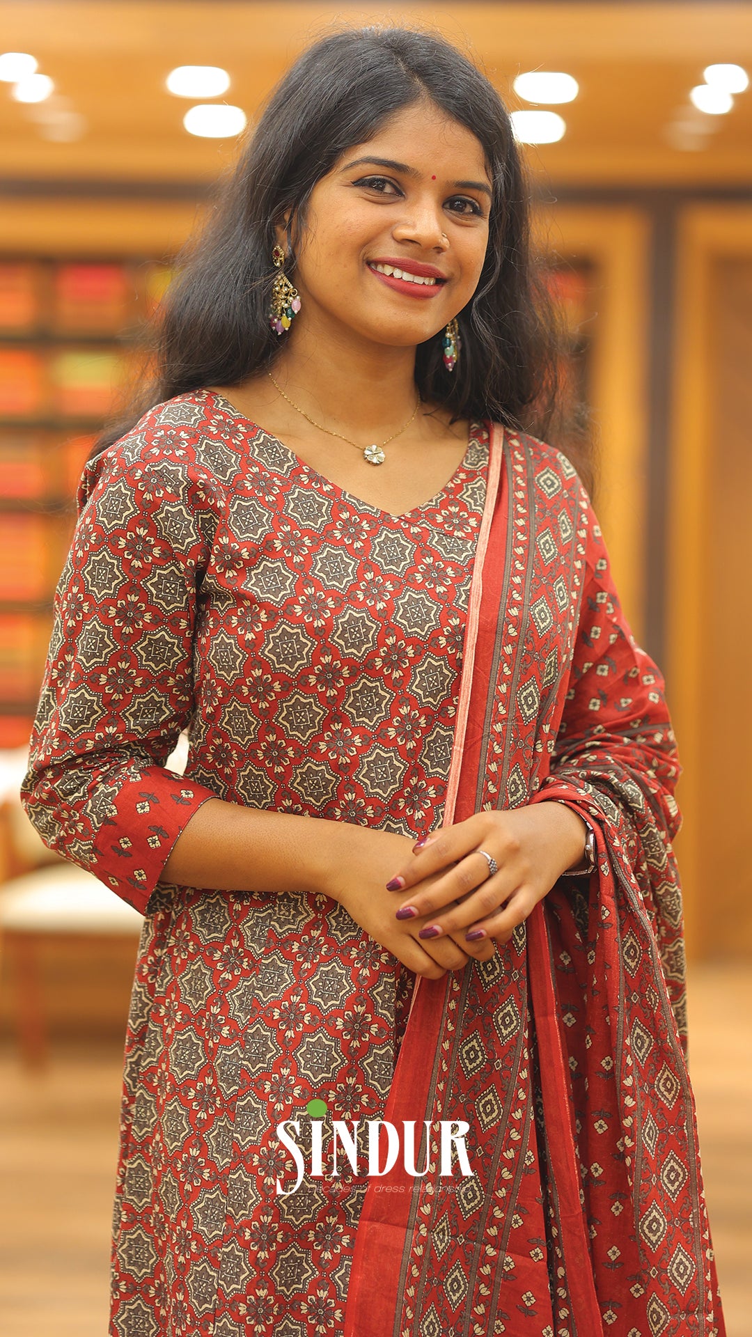 Hand-Embroidered Cotton Top with Floral Print | 2004