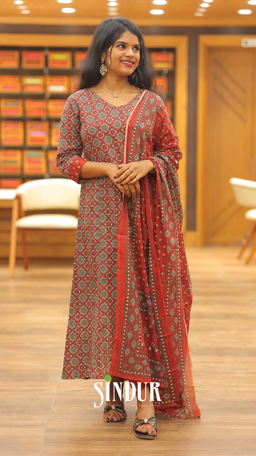 Hand-Embroidered Cotton Top with Floral Print | 2004